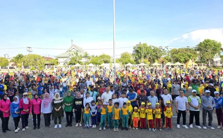 Senam Sehat Bareng Bupati Ketapang Ceriahkan HUT PAUD ke-68