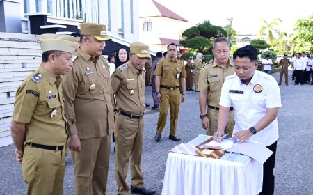 Amanat Bupati Ketapang pada Apel Gabungan: Kolaborasi dan Gotong Royong untuk Ketapang Maju