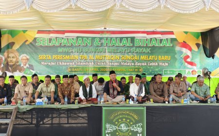 Bupati Ketapang Hadiri Halal Bihalal MWCNU dan Resmikan TPA di Sungai Melayu Baru